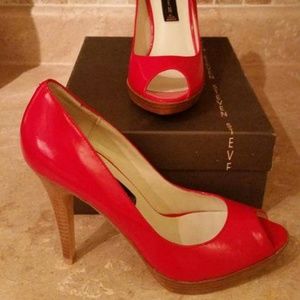 Red leather Steven by Steve Madden heels